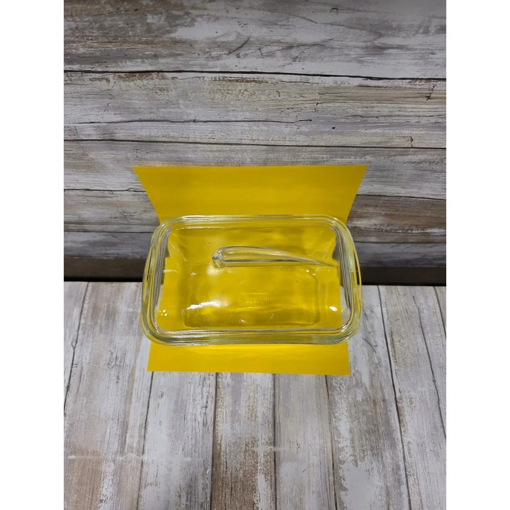 Vintage Glasbake Clear Glass Rectangular Casserole Dish with Lid‎ J-805 1 1/2 QT